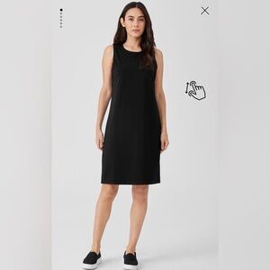 Eilleen Fisher Stretch Jersey Tank Dress Black Sz XL